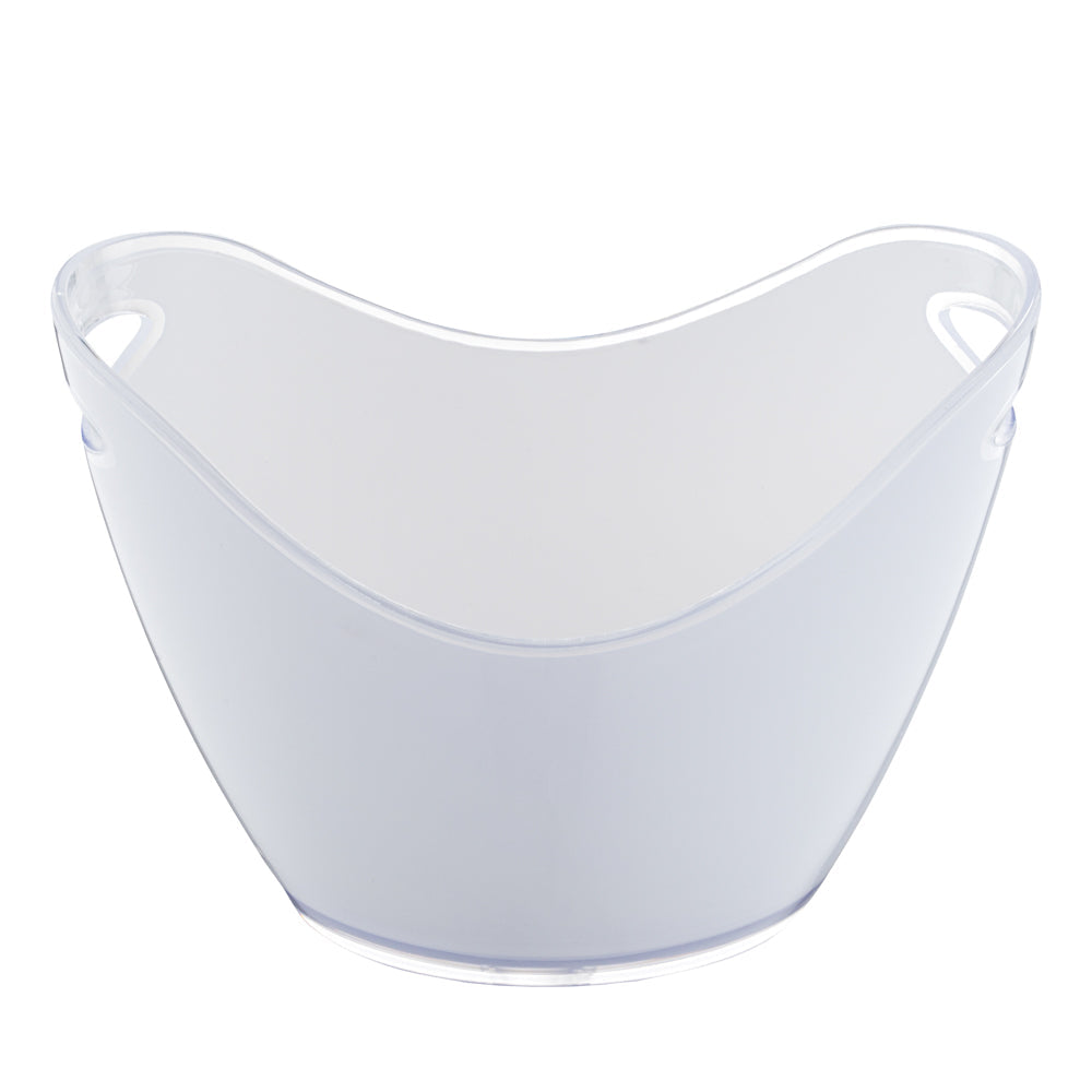 Bar Lux 7.4 qt Oval Frosted Champagne / Wine Bucket - 13 3/4" x 9 3/4" x 10 1/2" - 10 count box