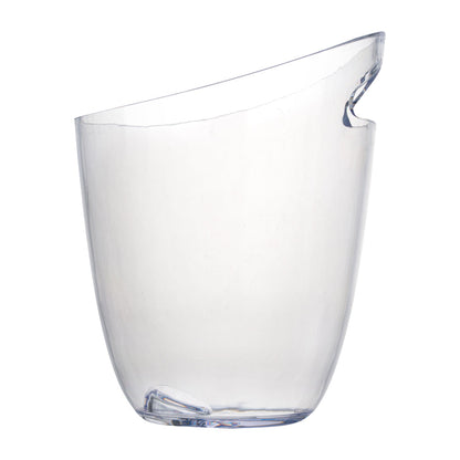 Bar Lux 3.2 qt Round Clear Plastic Champagne / Wine Bucket - 9 1/4" x 7 1/2" x 7 3/4" - 10 count box