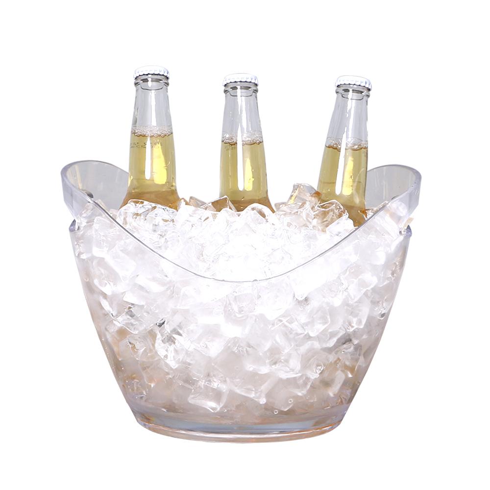 Bar Lux 3.7 qt Clear Plastic Champagne Wine Bucket - 10 3/4" x 8" x 7 3/4" - 1 count box