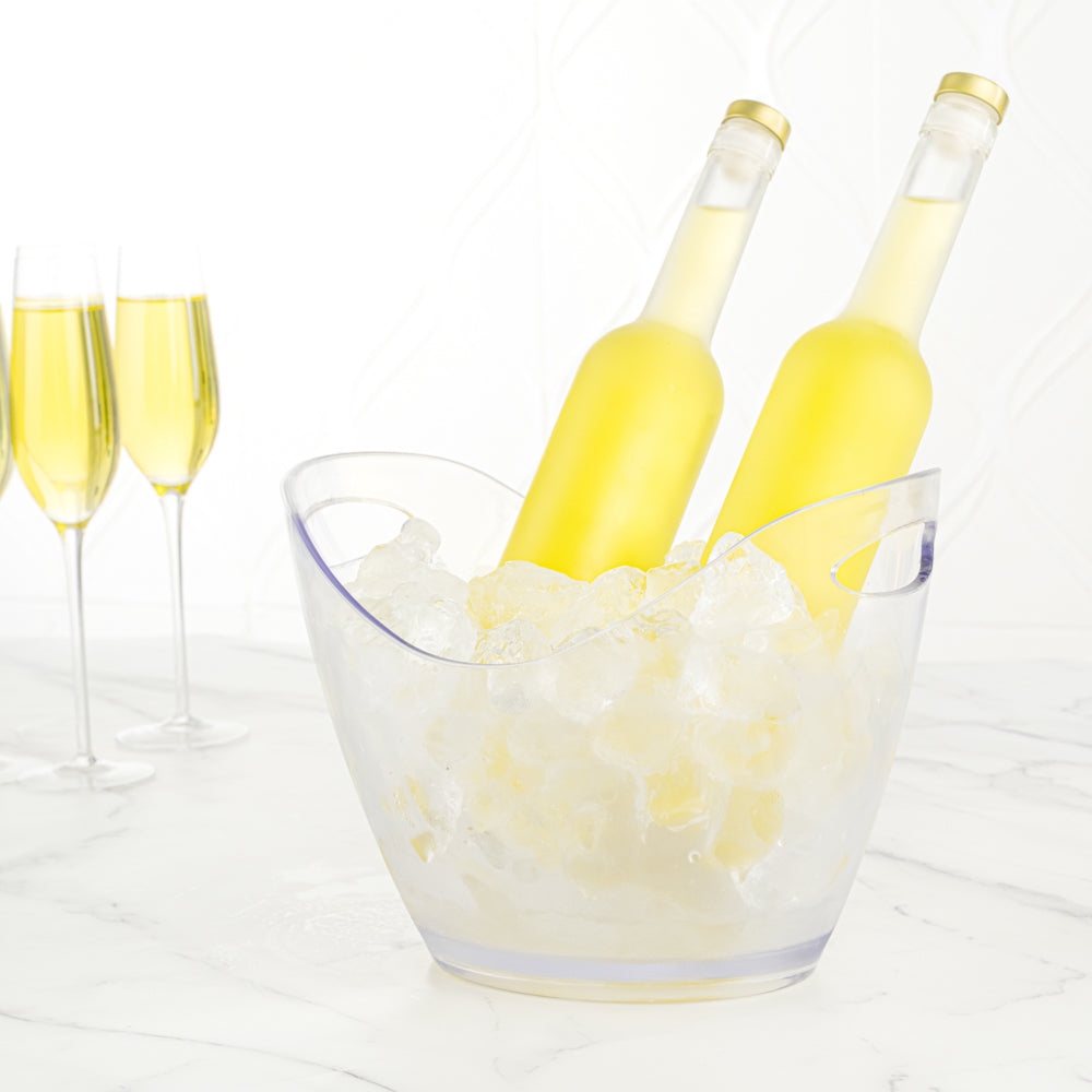 Bar Lux 3.7 qt Clear Plastic Champagne Wine Bucket - 10 3/4" x 8" x 7 3/4" - 1 count box