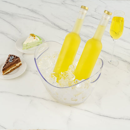 Bar Lux 3.7 qt Clear Plastic Champagne Wine Bucket - 10 3/4" x 8" x 7 3/4" - 1 count box