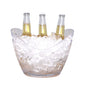 Bar Lux 3.7 qt Oval Clear Plastic Champagne Wine Bucket - 10 1/2" x 8" x 7 3/4" - 10 count box