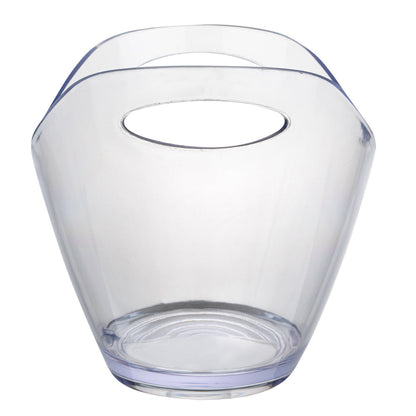 Bar Lux 3.7 qt Oval Clear Plastic Champagne Wine Bucket - 10 1/2" x 8" x 7 3/4" - 10 count box