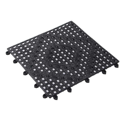 Bar Lux Square Black Bar Mat - Interlocking - 12" x 12" - 10 count box