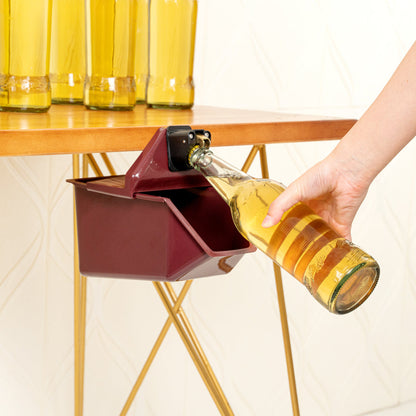 Bar Lux Red Bottle Cap Catcher - with Bottle Opener - 9" x 5 1/2" x 4 3/4" - 1 count box