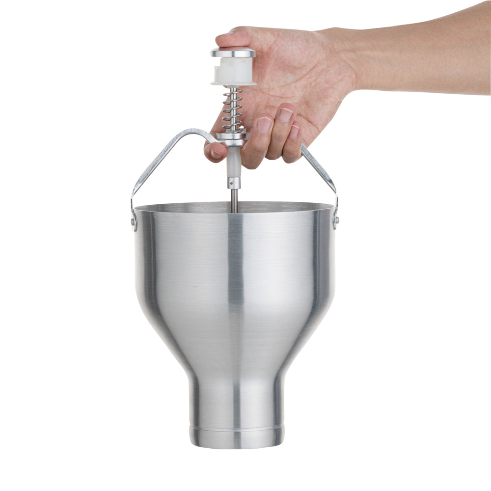 Met Lux Round Aluminum Pancake / Waffle Batter Dispenser - 6 1/2" x 6 1/2" x 13" - 1 count box