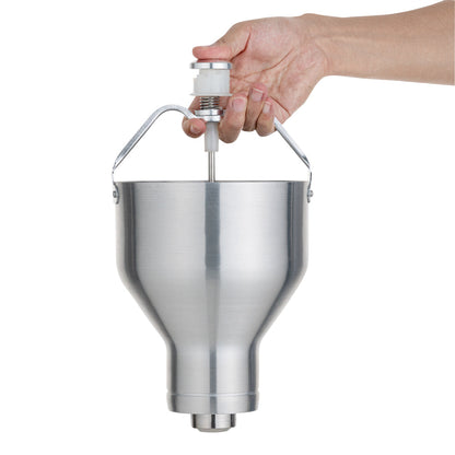 Met Lux Round Aluminum Pancake / Waffle Batter Dispenser - 6 1/2" x 6 1/2" x 13" - 1 count box