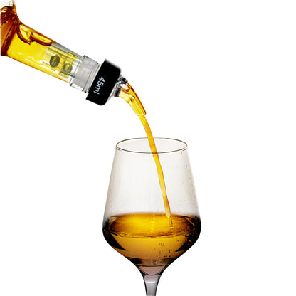 Bar Lux 1.5 oz Yellow Plastic Measured Liquor Pourer - with Collar, Clear Spout - 50 count box