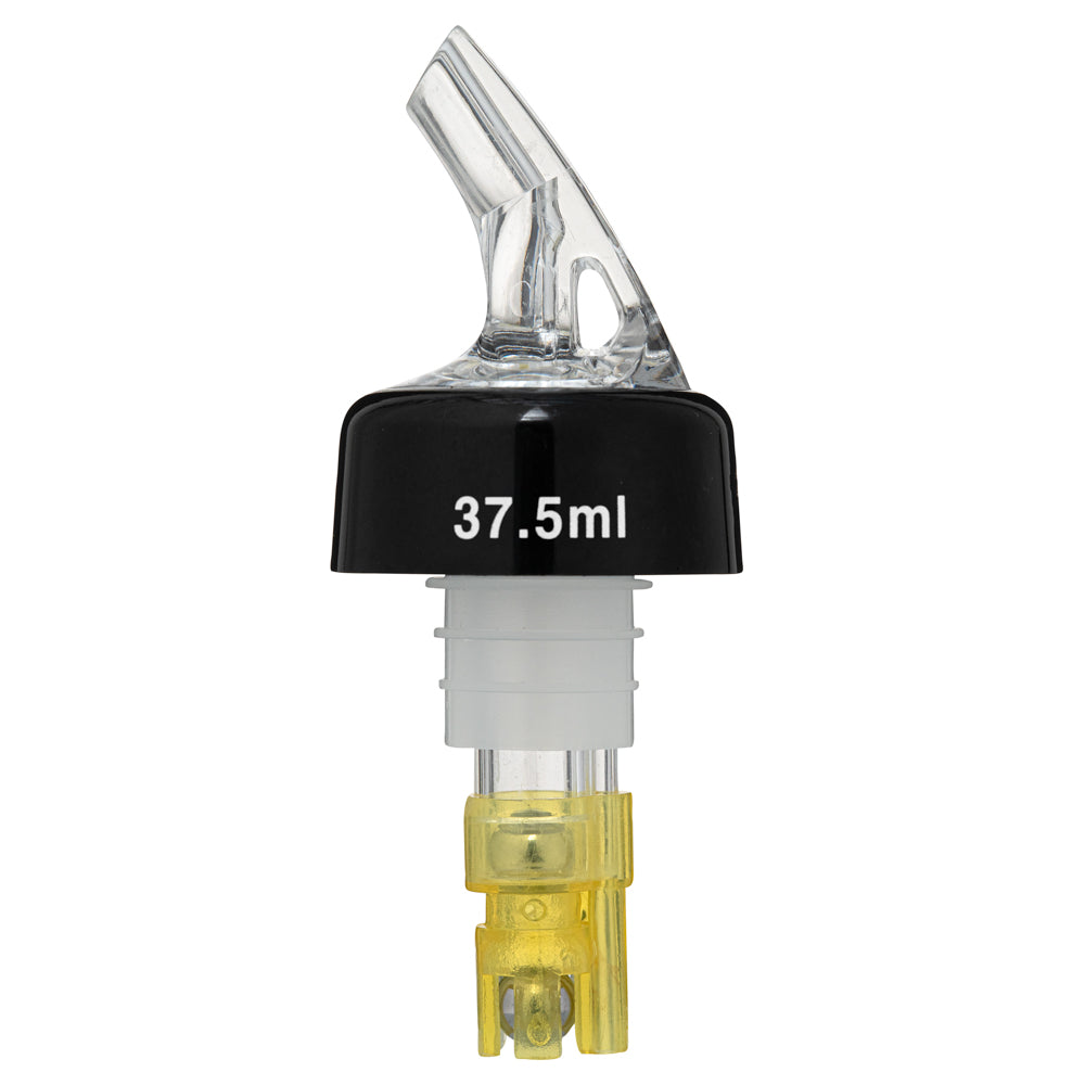 Bar Lux 1.5 oz Yellow Plastic Measured Liquor Pourer - with Collar, Clear Spout - 50 count box