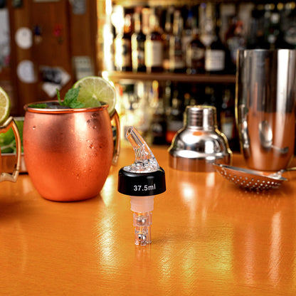 Bar Lux 1 oz Clear Plastic Measured Liquor Pourer - with Collar - 1 1/2" x 1 1/2" x 3 3/4" - 10 count box