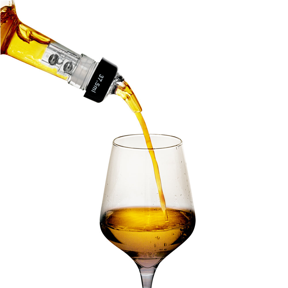 Bar Lux 1 oz Clear Plastic Measured Liquor Pourer - with Collar - 1 1/2" x 1 1/2" x 3 3/4" - 10 count box