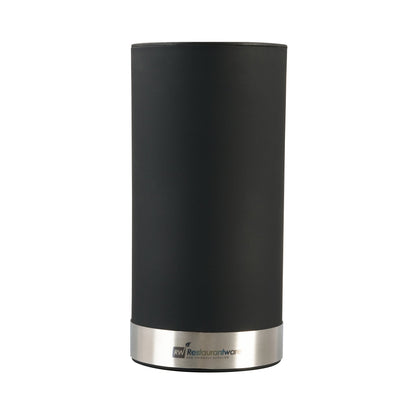 Sensei Round Black Knife Block - Soft Touch - 4 1/4" x 4 1/4" x 9" - 1 count box