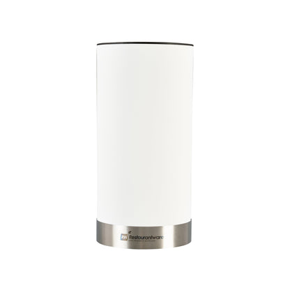 Sensei Round White Knife Block - Soft Touch - 4 1/4" x 4 1/4" x 9" - 1 count box