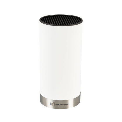 Sensei Round White Knife Block - Soft Touch - 4 1/4" x 4 1/4" x 9" - 1 count box