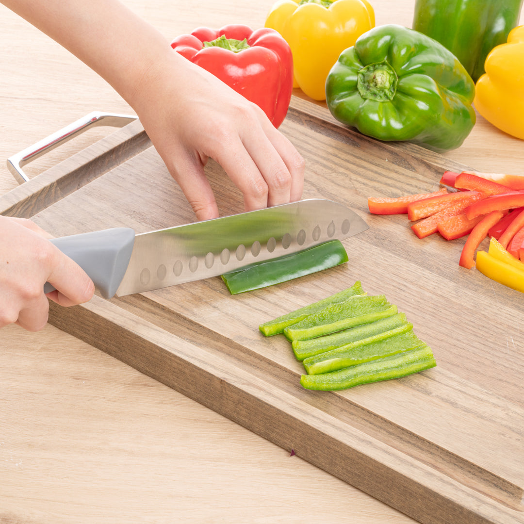 Comfy Grip Gray Stainless Steel 7" Santoku Knife - 1 count box