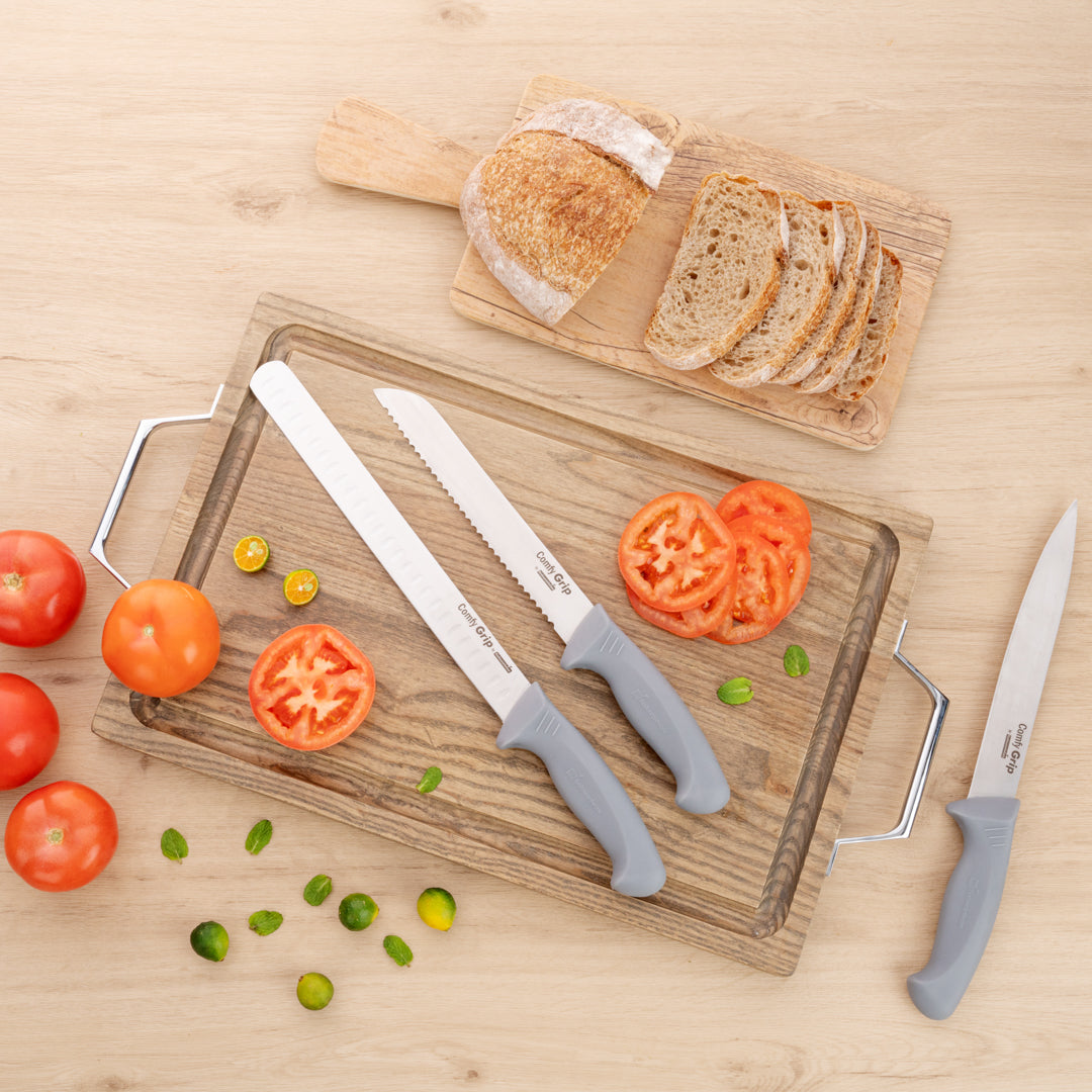 Comfy Grip Gray Stainless Steel 12" Slicing Knife - 1 count box