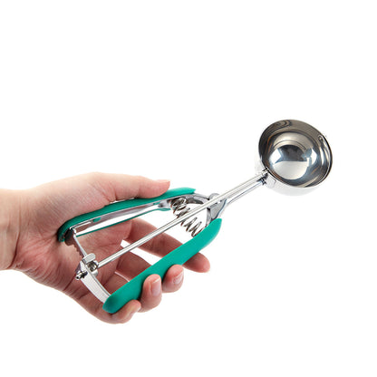 Comfy Grip 2.5 oz Stainless Steel #12 Ice Cream Scoop - with Green Handle - 1 count box