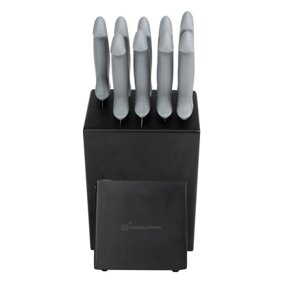 Comfy Grip Gray Stainless Steel 9-Piece Knife Set - with Holder - 1 count box