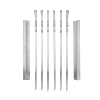 Met Lux Stainless Steel Barbecue / Shish Kabob Skewer Set - 8-Piece - 17" - 1 count box