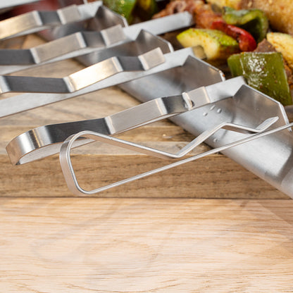 Met Lux Stainless Steel Barbecue / Shish Kabob Skewer Set - 8-Piece - 17" - 1 count box