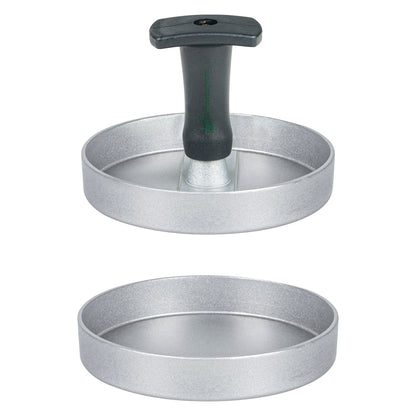 Met Lux Black Aluminum Burger Press - Non-Stick - 4 3/4" x 4 3/4" x 3 1/2" - 1 count box