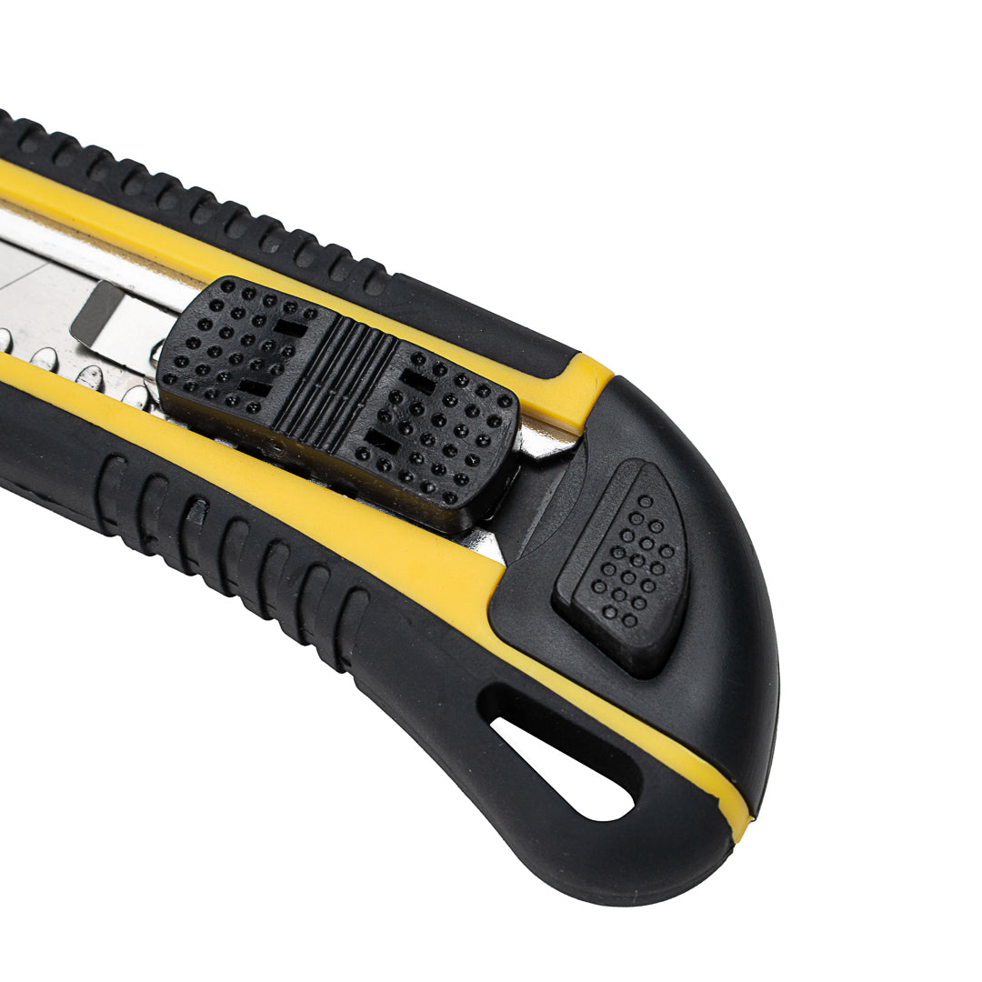 Handy Tek Yellow Snap Off Blade Knife - Anti-Slip Handle - 6 3/4" - 4 count box