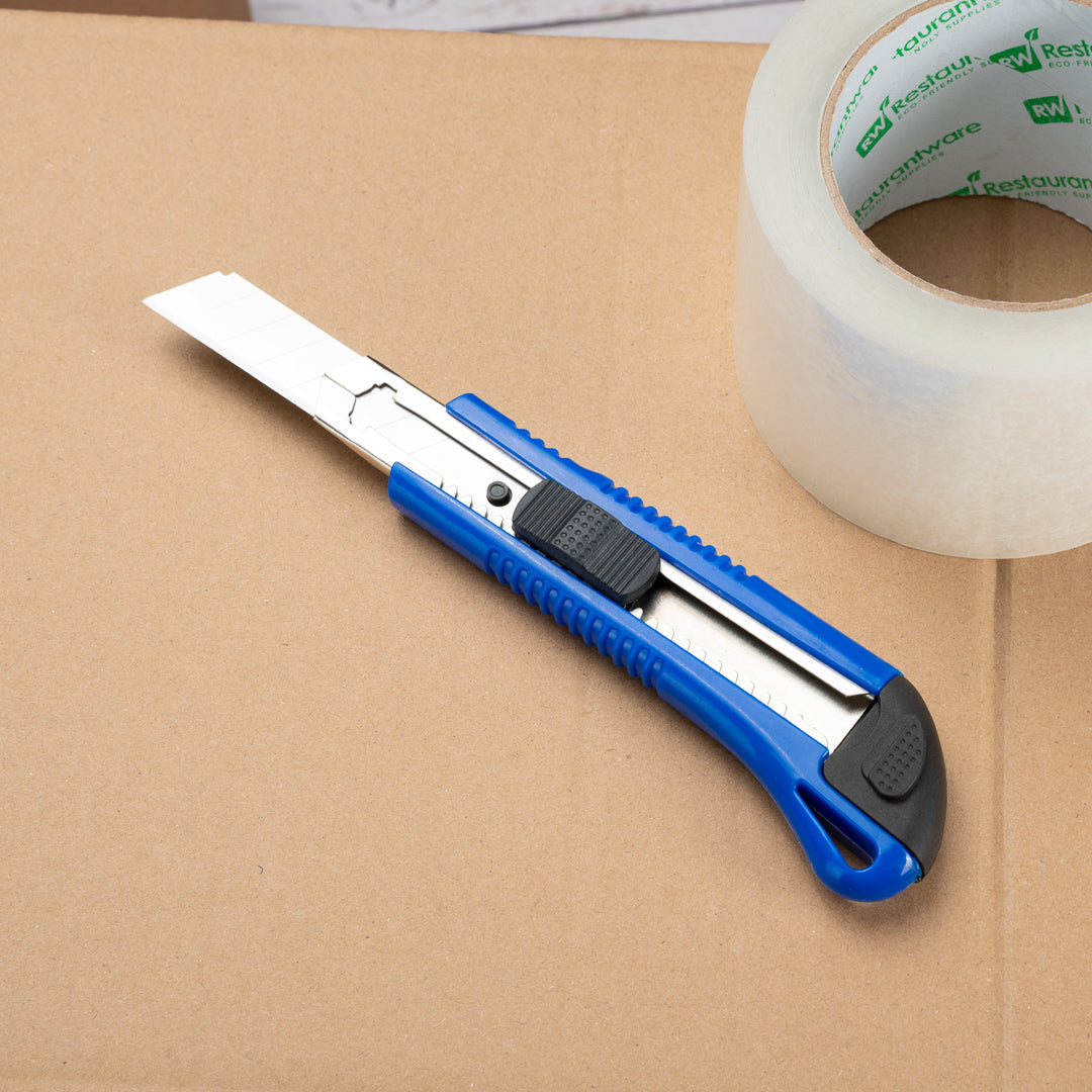 Handy Tek Blue Snap Off Blade Knife - 6 1/2"" - 4 count box