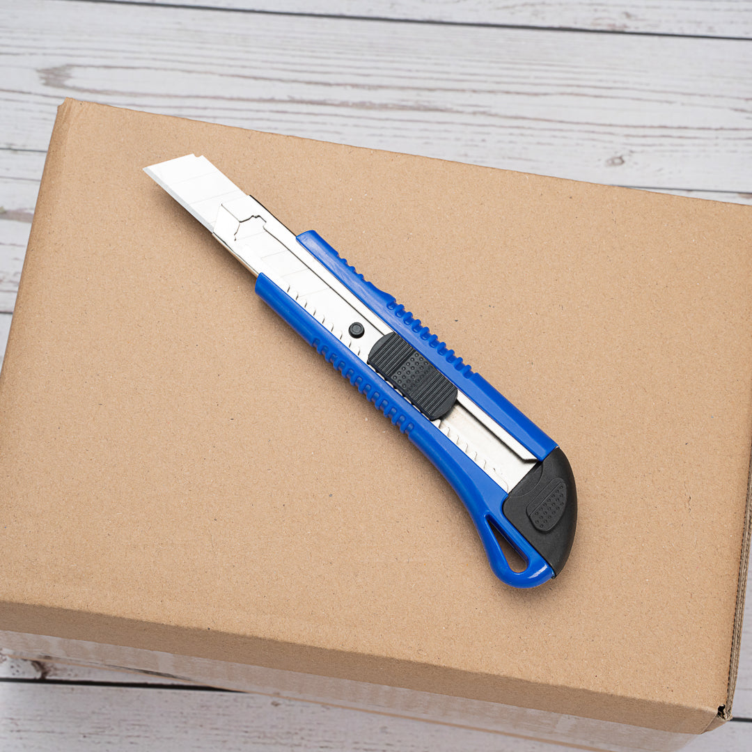 Handy Tek Blue Snap Off Blade Knife - 6 1/2"" - 4 count box