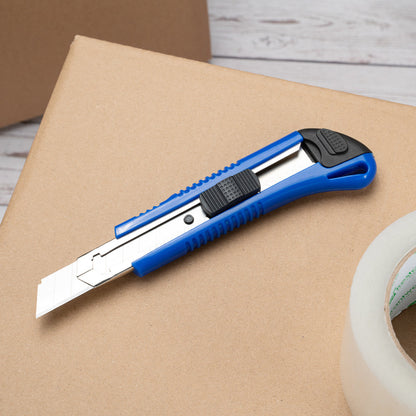 Handy Tek Blue Snap Off Blade Knife - 6 1/2"" - 4 count box