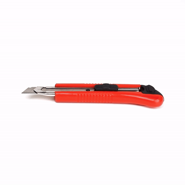 Handy Tek Red Snap Off Blade Knife - Anti-Slip Handle - 5 1/4" - 4 count box