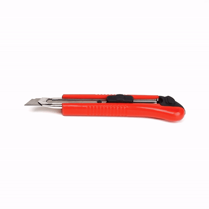 Handy Tek Red Snap Off Blade Knife - Anti-Slip Handle - 5 1/4" - 4 count box