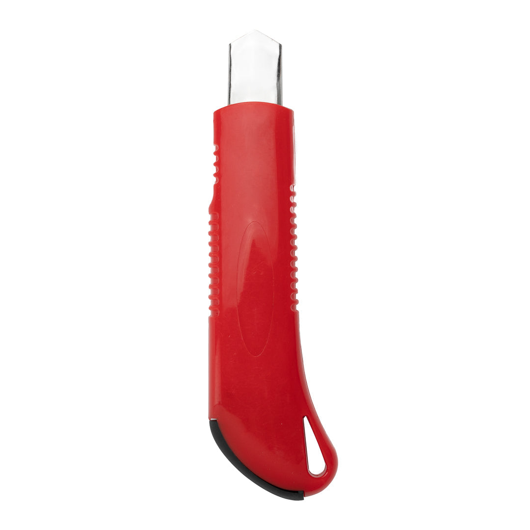 Handy Tek Red Snap Off Blade Knife - Anti-Slip Handle - 5 1/4" - 4 count box
