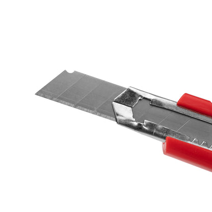 Handy Tek Red Snap Off Blade Knife - Anti-Slip Handle - 5 1/4" - 4 count box