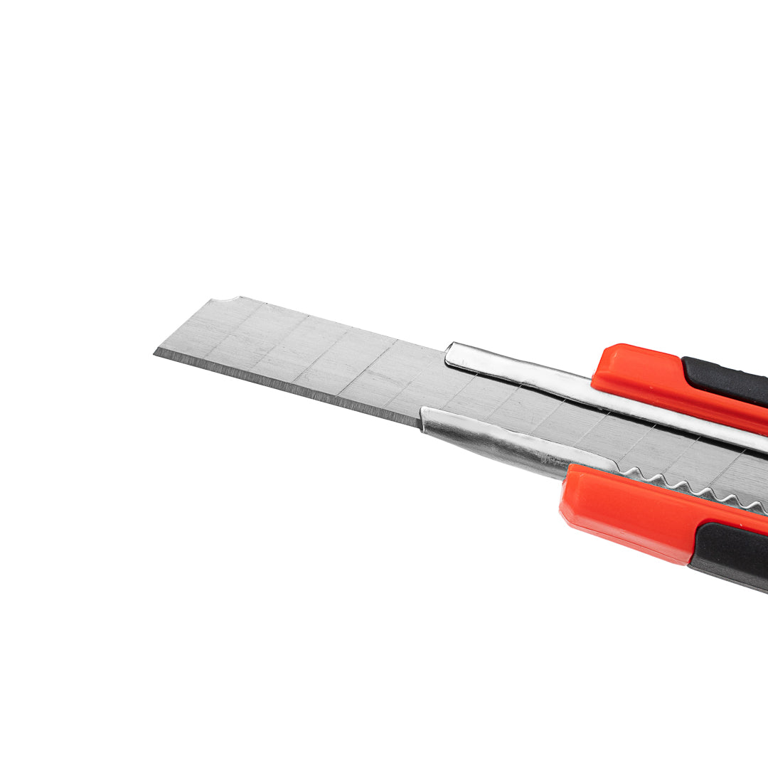 Handy Tek Orange Snap Off Blade Knife - Anti-Slip Handle - 5 1/4"" - 4 count box