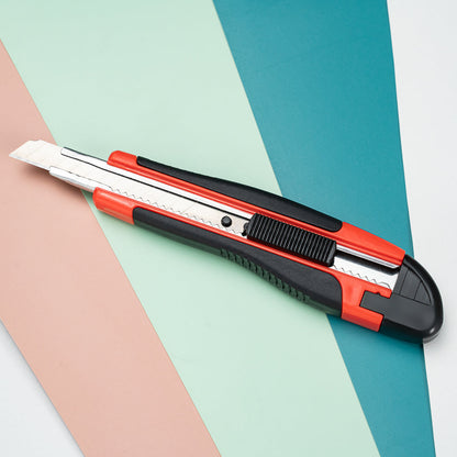 Handy Tek Orange Snap Off Blade Knife - Anti-Slip Handle - 5 1/4"" - 4 count box