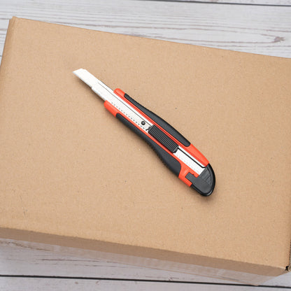 Handy Tek Orange Snap Off Blade Knife - Anti-Slip Handle - 5 1/4"" - 4 count box