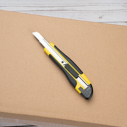 Handy Tek Yellow Snap Off Blade Knife - Anti-Slip Handle - 5 1/4"" - 4 count box