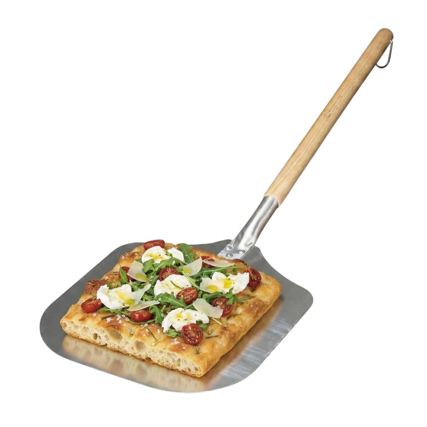 Met Lux Aluminum Pizza Peel - with 21" Wooden Handle - 12" x 14" - 1 count box