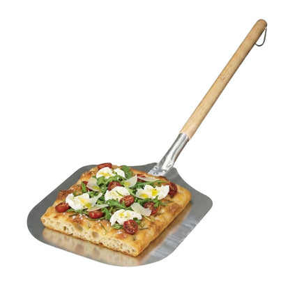 Met Lux Aluminum Pizza Peel - with 21" Wooden Handle - 12" x 14" - 1 count box