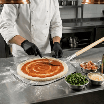 Met Lux Aluminum Pizza Peel - with 21" Wooden Handle - 12" x 14" - 1 count box