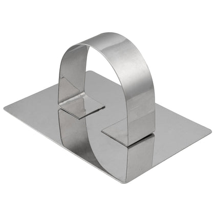 Pastry Tek Rectangle Stainless Steel Pastry Ring Mold - with Press - 3" x 2 1/4" x 1 1/2" - 1 count box
