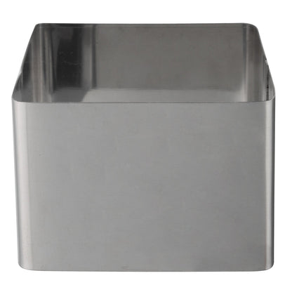 Pastry Tek Rectangle Stainless Steel Pastry Ring Mold - with Press - 3" x 2 1/4" x 1 1/2" - 1 count box