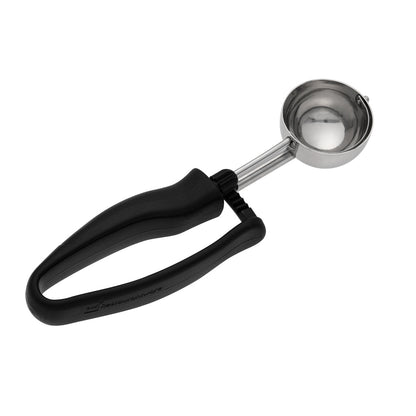Comfy Grip 1.1 oz Stainless Steel #30 Portion Scoop - with Black Ambidextrous Handle - 1 count box