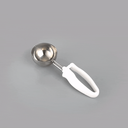 Comfy Grip 4.66 oz Stainless Steel #6 Portion Scoop - with White Ambidextrous Handle - 1 count box