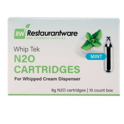 Whip Tek Mint 8g N2O Cartridge - for Whipped Cream Dispenser - 100 count box