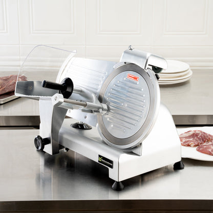 Hi Tek Stainless Steel Manual Gravity Feed Meat Slicer - 1/4hp - 8 1/2" - 1 count box