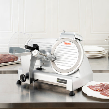 Hi Tek Stainless Steel Manual Gravity Feed Meat Slicer - 1/4hp - 10" - 1 count box