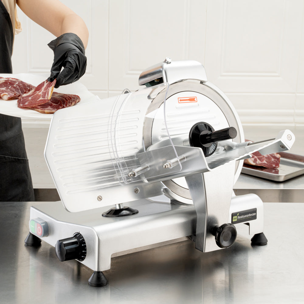 Hi Tek Stainless Steel Manual Gravity Feed Meat Slicer - 1/4hp - 10" - 1 count box