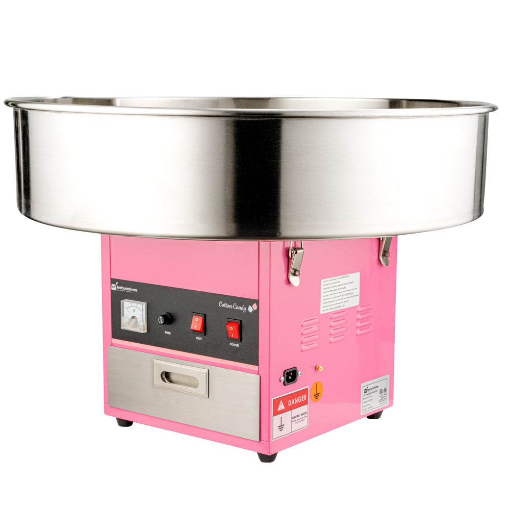 Hi Tek Pink Stainless Steel Cotton Candy / Candy Floss Machine - 1080w, 110V - 28" - 1 count box