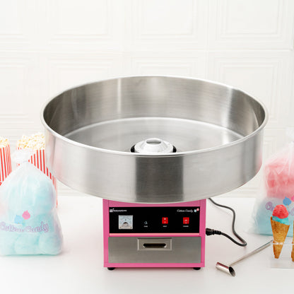 Hi Tek Pink Stainless Steel Cotton Candy / Candy Floss Machine - 1080w, 110V - 28" - 1 count box